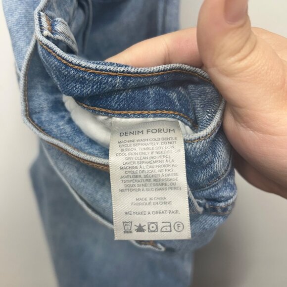 The Arlo High Rise Straight Jeans Denim Forum Size 30 Light Wash Button Fly - Picture 9 of 13